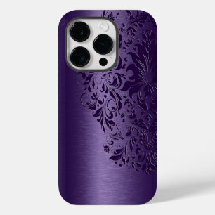Metallisches Lila Gebürstetes Aluminium Lila Spitz iPhone Hülle