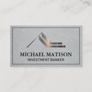 Metallisches Logo   Institution Business Card Visitenkarte