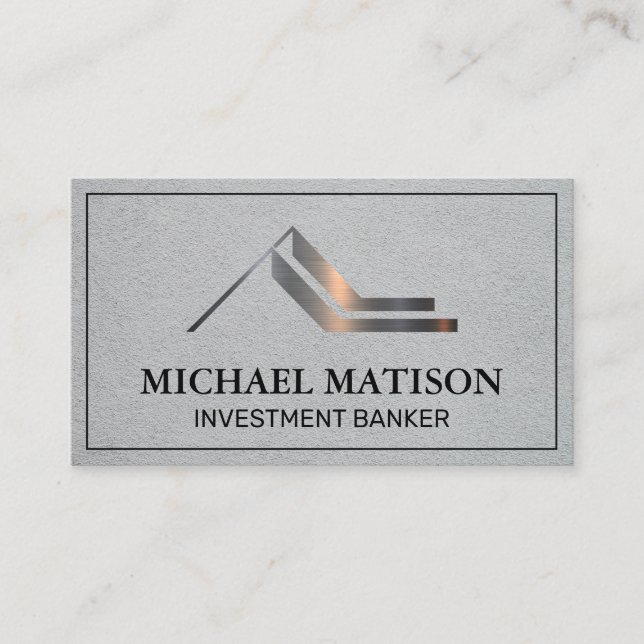 Metallisches Logo | Institution Business Card Visitenkarte (Vorderseite)