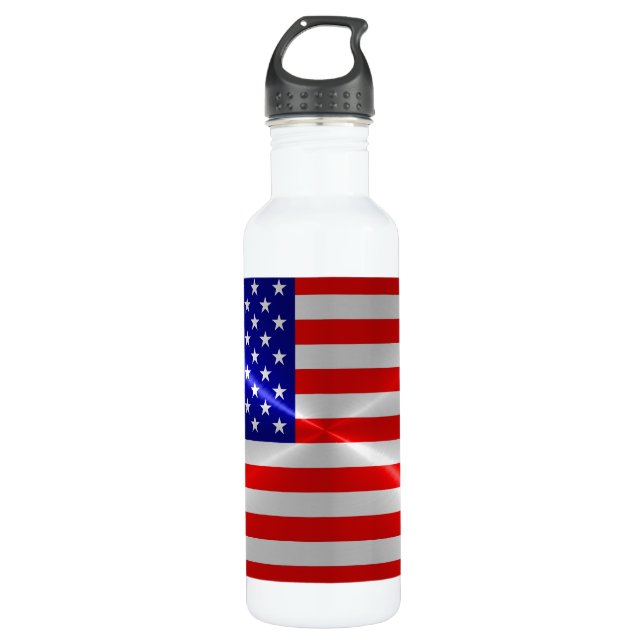 Metallisches Metall der amerikanischen Flagge Trinkflasche (Vorderseite)