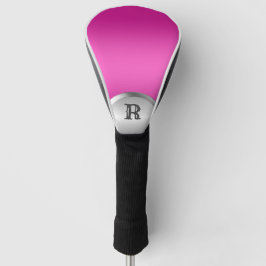Metallisches Monogramm (Hot Pink und Silber) Golf Headcover