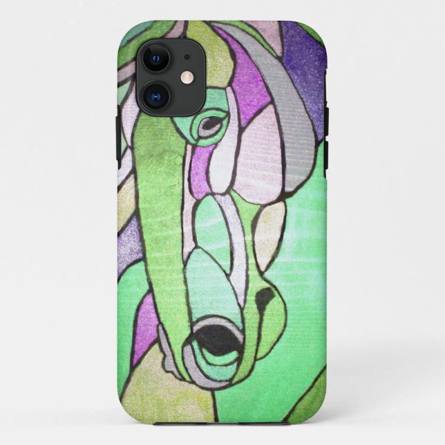 Metallisches Pferd im grünen IPhone-Fall Case-Mate iPhone Hülle (Rückseite)