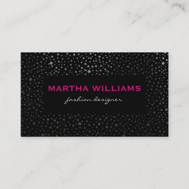 Metallisches Punktmuster schwarz Visitenkarte (Vorderseite)