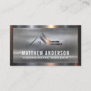 Metallisches Real Anwesen Logo   Metall-Hintergrun Visitenkarte