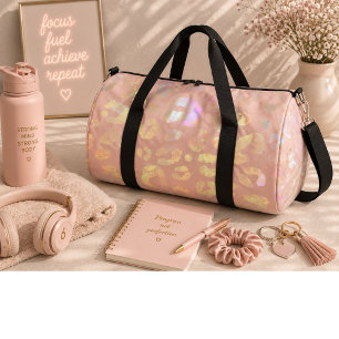 Metallisches Rosa Leopardenmuster Duffle Bag