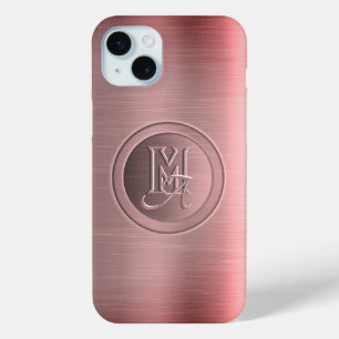 Metallisches Rosa Stahl Graviertes Monogramm Case-Mate iPhone Hülle