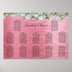 Metallisches Rosa- und Weißrosensiegeldiagramm Poster