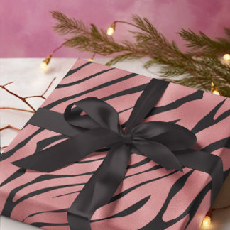 Metallisches rosa Zebra-Muster Geschenkpapier
