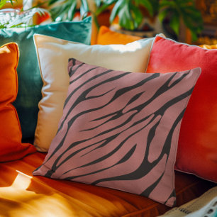 Metallisches rosa Zebra-Muster Kissen