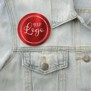 Metallisches Rotes Circle-Logo Namensschild