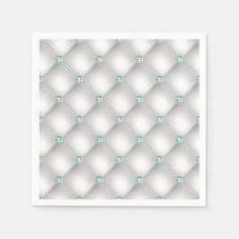 Metallisches Satin White Mint Green Bling Glam Serviette