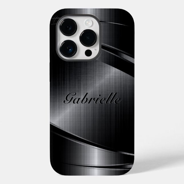 Metallisches Schwarz-Design lackierte Aluminium-Lo Case-Mate iPhone Hülle (Rückseite)