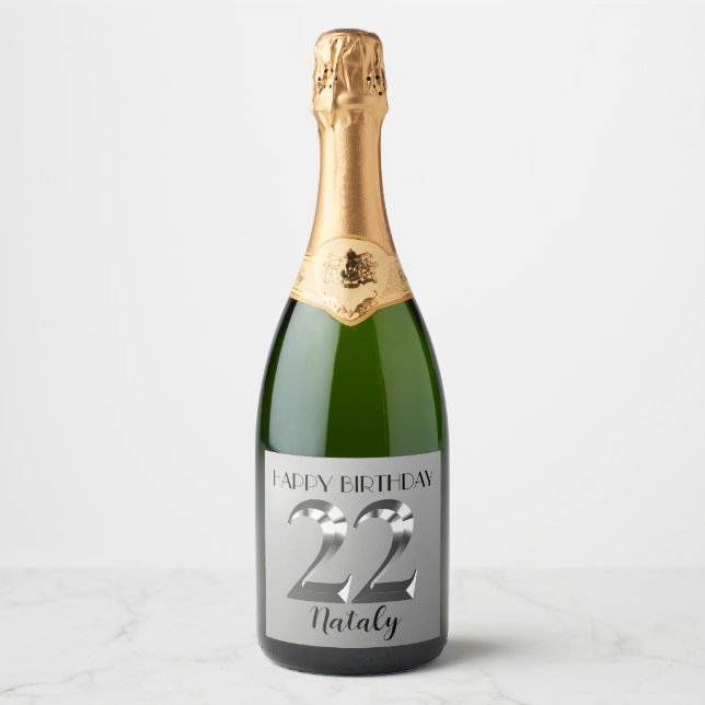 Metallisches Silber 22. Geburtstag (Vorderseite)