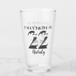 Metallisches Silber 22. Geburtstag Glas