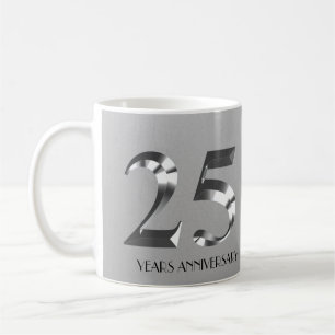 Metallisches Silber 25. Hochzeitstag Kaffeetasse