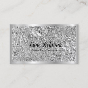 Metallisches Silber Gold Glitter Elegant Visitenkarte