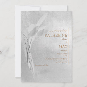 Metallisches Silber & Gold Keine Eltern Hochzeit Einladung