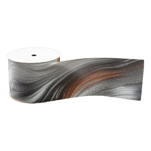 Metallisches Silber-Gold- und Kupferwirbel Ripsband