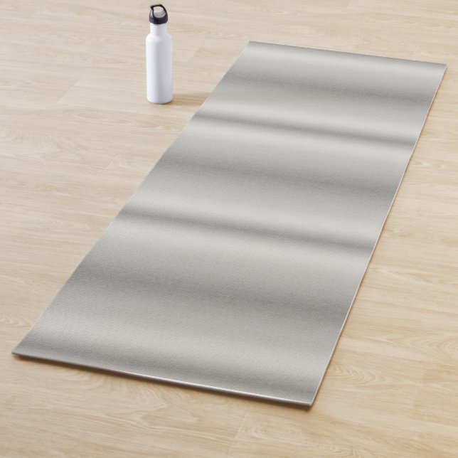 Metallisches Silber, grau gebürstetes Aluminium Yogamatte (Beispiel)