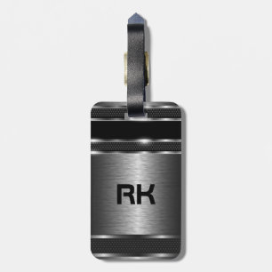 Metallisches Silber Gray Modernes geometrisches De Gepäckanhänger