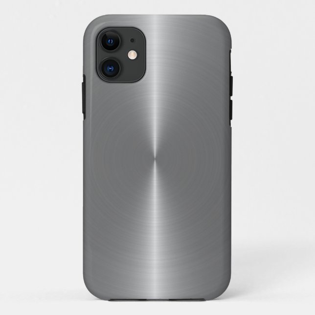 Metallisches Silber Gray Textur Edelstahl Look Case-Mate iPhone Hülle (Rückseite)