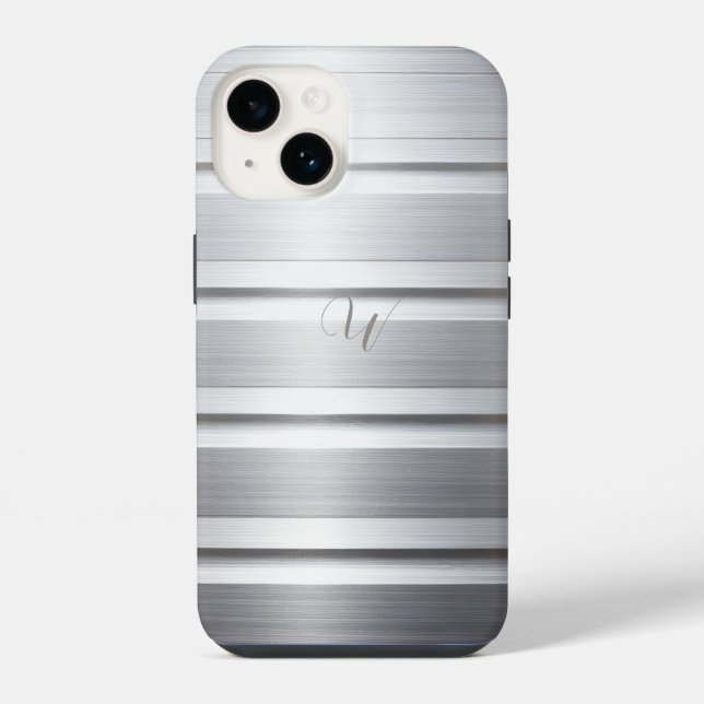 Metallisches Silber-Handyhülle iPhone Hülle (Rückseite)