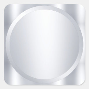 Metallisches Silber-Look Maßgeschneiderte Leere Mo Quadratischer Aufkleber