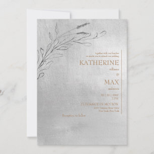Metallisches Silber und Gold Hochzeit ohne Eltern Einladung