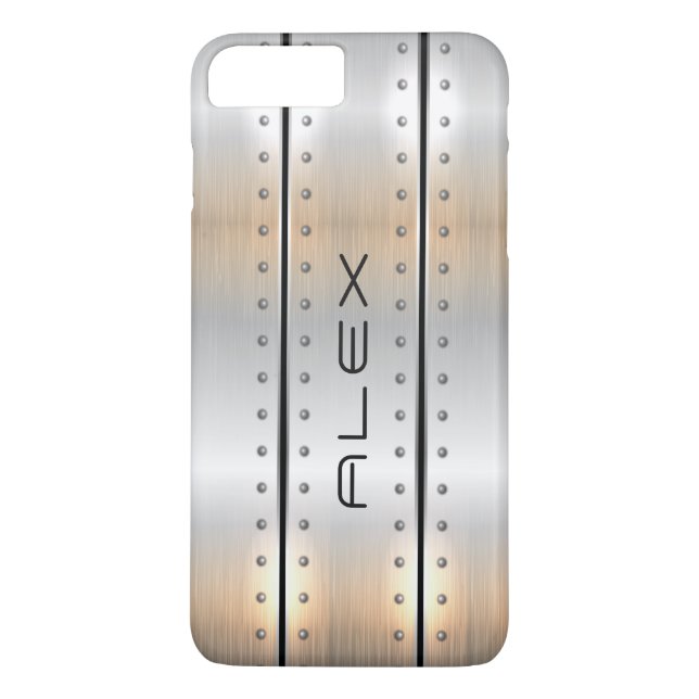 Metallisches silbergeometrisches modernes Design Case-Mate iPhone Hülle (Rückseite)
