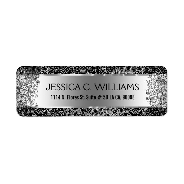 Metallisches Silbergrau mit schwarz-weißer Spitze (Vorne)