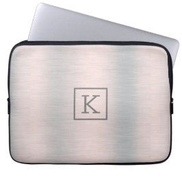 Metallisches silbergraues, gebürstetes Aluminium-L Laptopschutzhülle