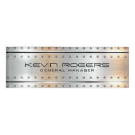 Metallisches silbergraues geometrisches Design Namenschild