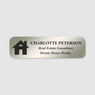 Metallisches Silver Custom Realtor oder Real Anwes Namensschild