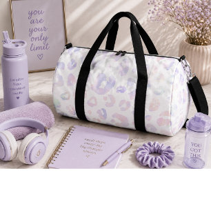 Metallisches Weiß Leopardenmuster Duffle Bag