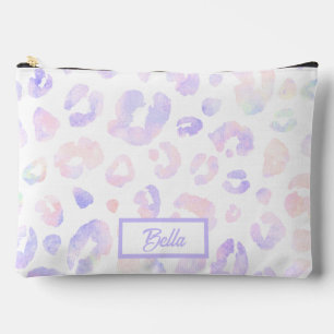 Metallisches Weißleopardmuster Zubehörtasche