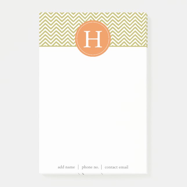 Metallisches Zickzack Monogramm2 Post-it Klebezettel (Vorderseite)