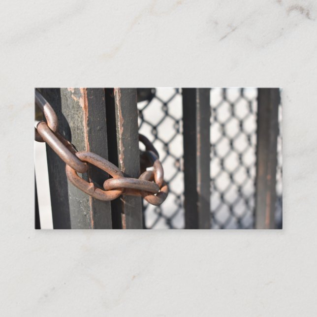 Metallkettenverbindungszaun Original NYC-Fotografi Visitenkarte (Vorderseite)