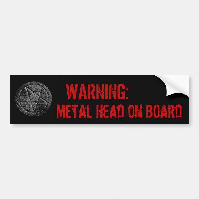 Metallkopf an Bord Autoaufkleber (Vorne)