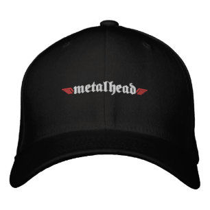 Metallkopfhut mit Skull auf der Rückseite Bestickte Kappe