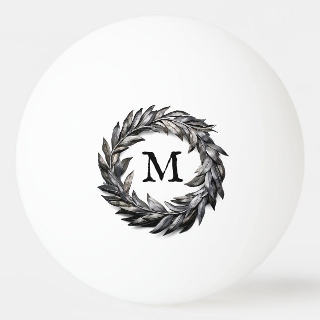 Metallmaskuline Kräne mit Ihrem Monogramm Tischtennisball (Vorderseite)
