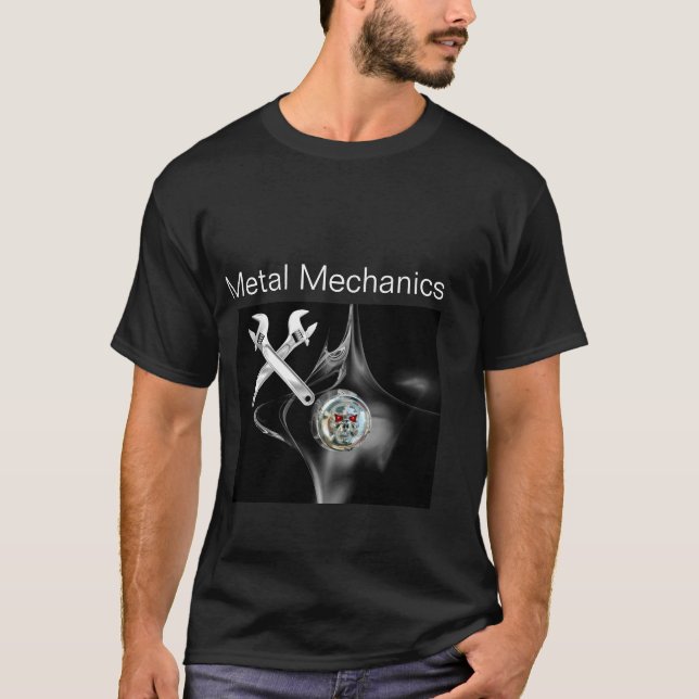 METALLMECHANISMEN FÜR CHROME SKULL UND KREUZTE WRE T-Shirt (Vorderseite)