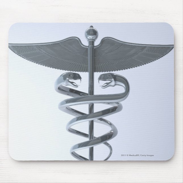 Metallmedizinischer Caduceus Mousepad (Vorne)