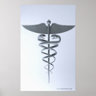 Metallmedizinischer Caduceus Poster