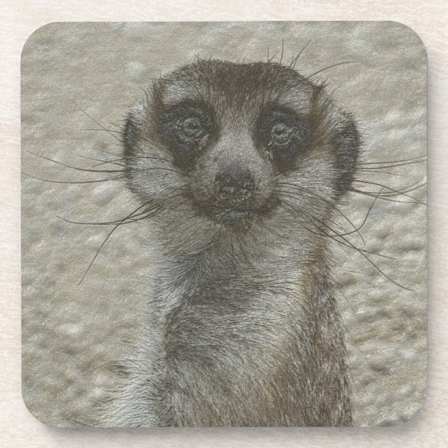 Metallmeerkat Getränkeuntersetzer (Vorderseite)