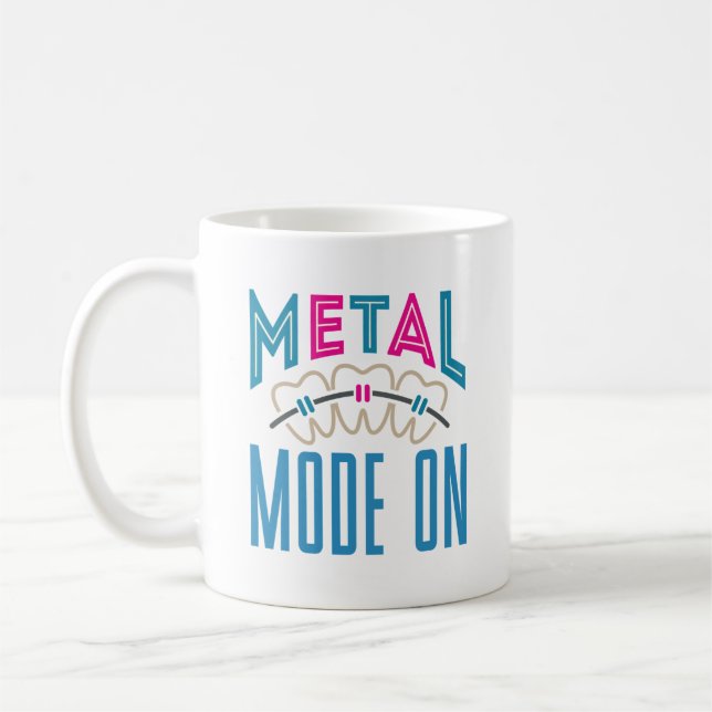Metallmodus auf den Zahnorthopäden-Zahnspangen Kaffeetasse (Links)
