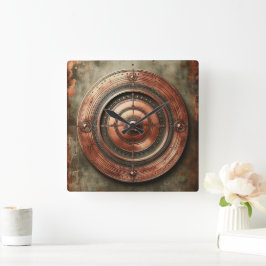 Metallobjekt Quadratische Wanduhr