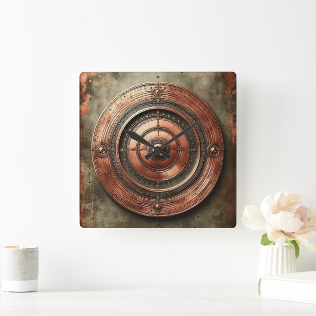 Metallobjekt Quadratische Wanduhr (Zuhause)
