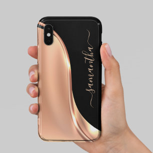 Metalloptik 3D Roségold Welle Name Case-Mate iPhone Hülle