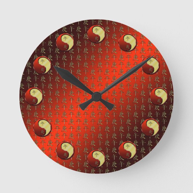 Metallpferd Runde Wanduhr (Vorderseite)