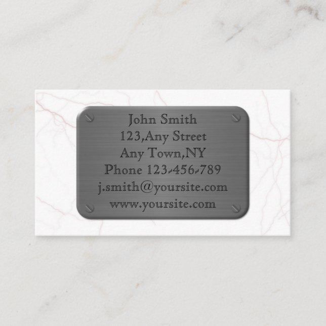 Metallplatten auf MarmorVisitenkarte-Schablone Visitenkarte (Vorderseite)